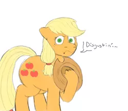 Size: 1089x951 | Tagged: safe, artist:anonymous, derpibooru import, applejack, earth pony, pony, /mlp/, 4chan, applejack's hat, cowboy hat, drawthread, hat, simple background, solo, text, white background