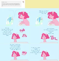 Size: 2360x2438 | Tagged: safe, artist:ask-pinkie-polkadot-pie, derpibooru import, pinkie pie, oc, oc:wish list, pony, unicorn, tumblr:ask-pinkie-polkadot-pie, female, mare, younger