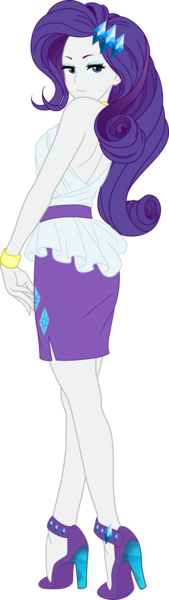 Size: 1688x6000 | Tagged: safe, artist:pink1ejack, derpibooru import, kotobukiya, rarity, human, equestria girls, absurd resolution, bare shoulders, blushing, clothes, cute, eyeshadow, female, high heels, humanized, jewelry, kotobukiya rarity, legs, looking at you, looking back, looking back at you, looking over shoulder, makeup, miniskirt, moe, raribetes, shoes, side slit, simple background, skirt, sleeveless, smiling, solo, transparent background, vector