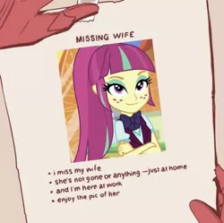 Size: 960x955 | Tagged: safe, deleted from derpibooru, derpibooru import, edit, edited screencap, screencap, sour sweet, dance magic, equestria girls, spoiler:eqg specials, arms folded, clothes, crystal prep academy uniform, cute, eyeshadow, female, freckles, hand, makeup, meme, ponytail, poster, school uniform, smug, solo focus, sourbetes