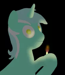 Size: 1280x1471 | Tagged: safe, artist:gamedevanon, derpibooru import, lyra heartstrings, pony, unicorn, black background, fire, horn, looking at you, match, ominous, simple background, solo