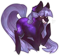 Size: 2205x2090 | Tagged: safe, artist:mcwolfity, deleted from derpibooru, derpibooru import, oc, unofficial characters only, earth pony, pony, ear fluff, earth pony oc, ethereal mane, eye clipping through hair, open mouth, simple background, smiling, starry mane, transparent background