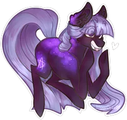 Size: 2205x2090 | Tagged: safe, alternate version, artist:mcwolfity, deleted from derpibooru, derpibooru import, oc, unofficial characters only, earth pony, pony, ear fluff, earth pony oc, ethereal mane, eye clipping through hair, open mouth, simple background, smiling, starry mane, transparent background