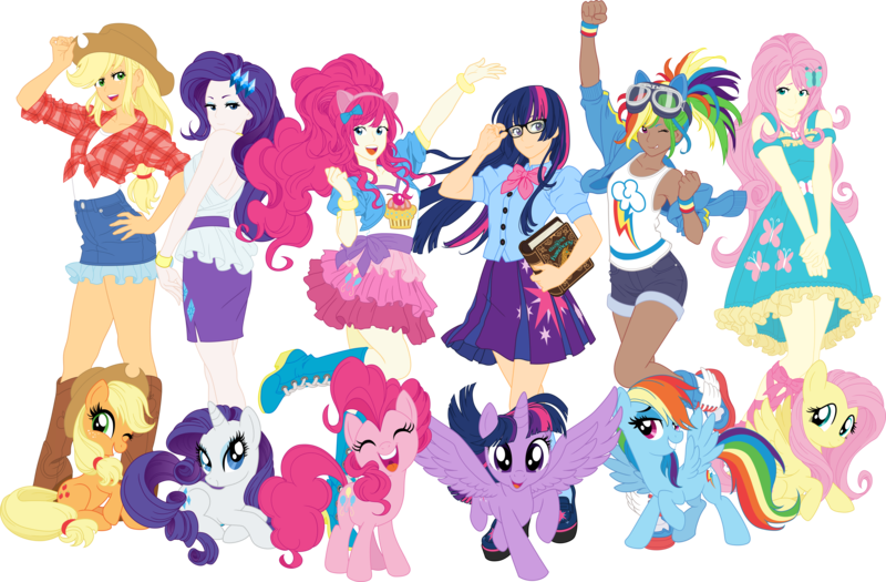 Size: 12189x8000 | Tagged: safe, artist:pink1ejack, derpibooru import, kotobukiya, applejack, fluttershy, pinkie pie, rainbow dash, rarity, sci-twi, twilight sparkle, twilight sparkle (alicorn), alicorn, earth pony, human, pegasus, pony, unicorn, equestria girls, absurd resolution, anime style, applejack's hat, backless, bishoujo, book, boots, bracelet, clothes, cowboy hat, dark skin, denim skirt, dress, eyes closed, fake ears, female, glasses, goggles, hat, human coloration, human ponidox, humane five, humane six, humanized, i can't believe it's not sci-twi, jewelry, kotobukiya applejack, kotobukiya fluttershy, kotobukiya pinkie pie, kotobukiya rainbow dash, kotobukiya rarity, kotobukiya twilight sparkle, looking at you, mane six, mare, miniskirt, moe, one eye closed, open mouth, pleated skirt, ponytail, prone, self ponidox, shirt, shoes, shorts, side slit, simple background, sitting, skirt, smiling, socks, spread wings, stetson, tan, tanktop, transparent background, twilight's professional glasses, vector, wings, wink, wristband