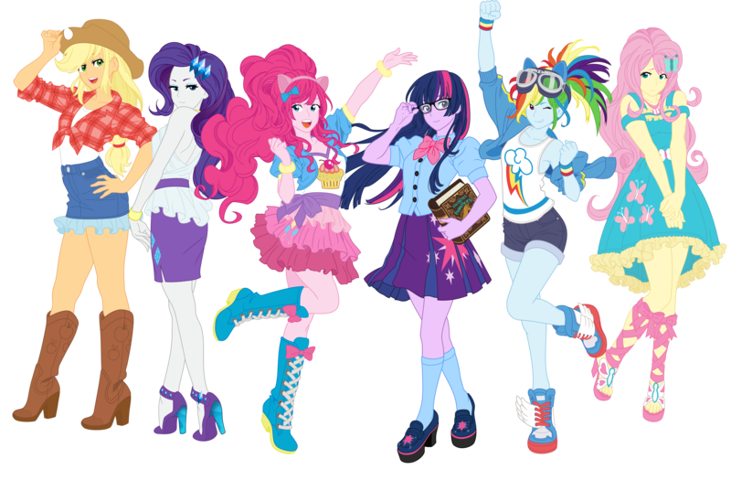 Size: 12189x8000 | Tagged: safe, artist:pink1ejack, derpibooru import, kotobukiya, applejack, fluttershy, pinkie pie, rainbow dash, rarity, twilight sparkle, twilight sparkle (alicorn), alicorn, human, equestria girls, absurd resolution, anime style, applejack's hat, backless, bishoujo, book, boots, bracelet, clothes, cowboy hat, denim skirt, dress, eyes closed, fake ears, female, glasses, goggles, hat, high heels, humanized, i can't believe it's not sci-twi, jewelry, kotobukiya applejack, kotobukiya fluttershy, kotobukiya pinkie pie, kotobukiya rainbow dash, kotobukiya rarity, kotobukiya twilight sparkle, looking at you, mane six, miniskirt, moe, one eye closed, open mouth, pleated skirt, pony coloring, ponytail, shirt, shoes, shorts, simple background, skirt, smiling, socks, stetson, stiletto heels, tanktop, transparent background, twilight's professional glasses, vector, wink, wristband