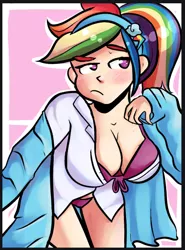 Size: 1240x1672 | Tagged: artist:php52, breasts, busty rainbow dash, cleavage, clothes, derpibooru import, human, humanized, rainbow dash, sexy, stupid sexy rainbow dash, suggestive, underwear