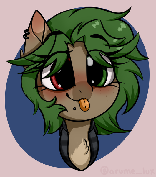 Size: 2161x2446 | Tagged: safe, artist:lux-arume, derpibooru import, oc, oc:ame, unofficial characters only, pony, cute, female, heterochromia, mare, solo, tongue out