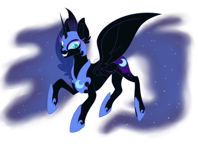 Size: 3500x2600 | Tagged: safe, artist:princesslunka10, derpibooru import, nightmare moon, pony, high res, simple background, solo, transparent background