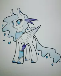 Size: 1560x1950 | Tagged: safe, artist:princesslunka10, derpibooru import, oc, pegasus, pony, female, mare, solo, traditional art