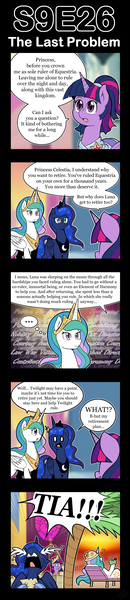 Size: 600x2775 | Tagged: safe, artist:vavacung, derpibooru import, princess celestia, princess luna, twilight sparkle, twilight sparkle (alicorn), alicorn, pony, the last problem, angry, blank eyes, clothes, coconut, coconut tree, comic, coronation dress, cross-popping veins, crying, dress, female, food, music notes, ocular gushers, relaxing, second coronation dress, tears of anger, trollestia, vacation