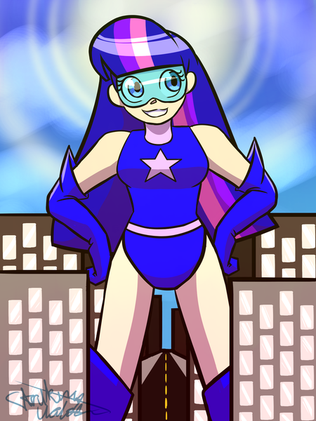 Size: 1200x1600 | Tagged: artist:strikingvalorartist, derpibooru import, human, humanized, magic gaia, safe, superhero, twilight sparkle