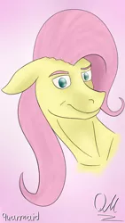 Size: 768x1366 | Tagged: artist:quarmaid, derpibooru import, fluttershy, head, pegasus, safe, smiling, smirk