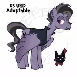 Size: 1280x1280 | Tagged: safe, artist:redpalette, derpibooru import, oc, unofficial characters only, pegasus, adoptable, clothes, emo, freckles, goth, jacket, male, punk, stallion, tall