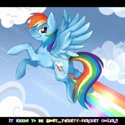 Size: 900x900 | Tagged: safe, artist:pikachim-michi, derpibooru import, rainbow dash, pegasus, pony, 20% cooler, badass, cloud, cool, female, flying, mare, rainbow trail, redraw, sky, smiling, smirk, solo, speed lines, spread wings, wings