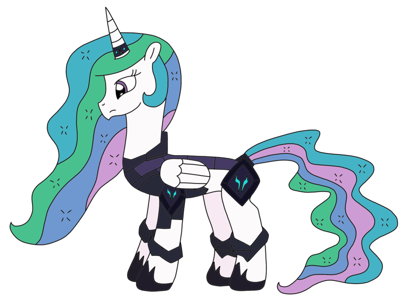 Size: 2876x2153 | Tagged: alicorn, armor, artist:supahdonarudo, concept, derpibooru import, fanfic art, fanfic:revenge of the storm king, fantasy class, gladiator, horn, horn ring, princess celestia, ring, safe, simple background, storm king's emblem, transparent background, warrior, warrior celestia