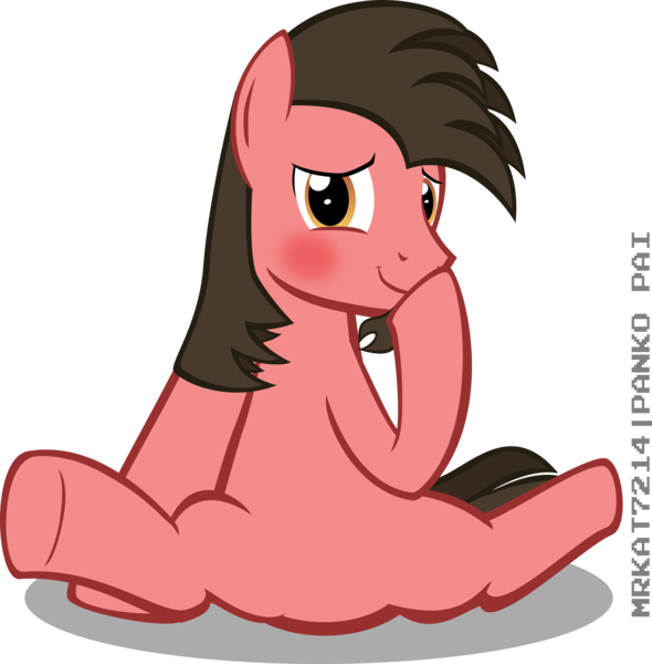 Size: 5901x6000 | Tagged: safe, artist:mrkat7214, derpibooru import, oc, oc:ace play, unofficial characters only, earth pony, pony, absurd resolution, blushing, facial hair, goatee, hoof over mouth, male, simple background, sitting, solo, stallion, transparent background, vector