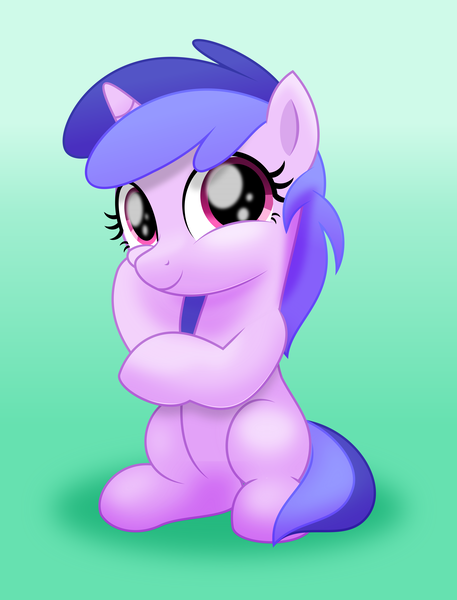 Size: 5500x7215 | Tagged: safe, artist:jhayarr23, derpibooru import, sea swirl, seafoam, pony, unicorn, background pony, commission, cute, female, filly, gradient background, green background, seadorable, simple background, sitting, solo, younger