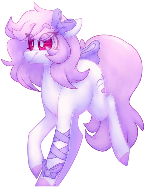 Size: 1230x1590 | Tagged: safe, artist:mcwolfity, deleted from derpibooru, derpibooru import, oc, unofficial characters only, earth pony, pony, bow, colored hooves, earth pony oc, eye clipping through hair, hair bow, simple background, smiling, tail bow, transparent background