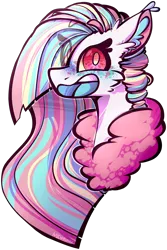 Size: 1956x2922 | Tagged: safe, artist:mcwolfity, deleted from derpibooru, derpibooru import, oc, unofficial characters only, earth pony, pony, blushing, bust, chest fluff, ear fluff, earth pony oc, eye clipping through hair, female, mare, open mouth, simple background, smiling, transparent background