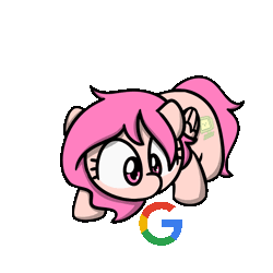 Size: 1000x1000 | Tagged: safe, artist:sugar morning, derpibooru import, oc, oc:peach hack, unofficial characters only, pegasus, animated, behaving like a cat, colored, commission, cute, cutie mark, female, google, google logo, mare, simple background, solo, sugar morning's play time, transparent background, ych result, your character here
