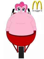 Size: 1500x2000 | Tagged: suggestive, artist:dev-catscratch, derpibooru import, pinkie pie, earth pony, pony, fat, fat fetish, female, fetish, i'm luggin' it, morbidly obese, obese, pudgy pie, solo, wheelbarrow