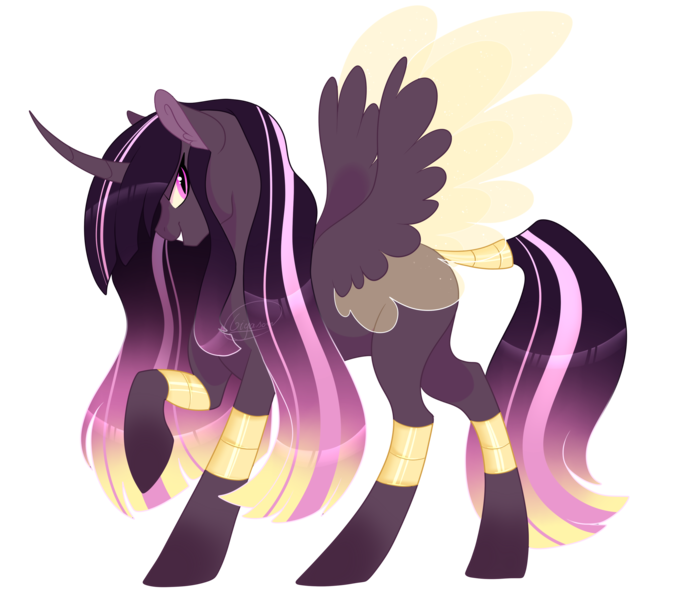 Size: 2836x2480 | Tagged: alicorn, alicorn oc, artist:gigason, changepony, derpibooru import, female, high res, horn, hybrid, interspecies offspring, magical lesbian spawn, oc, offspring, parent:princess cadance, parent:queen chrysalis, parents:cadalis, safe, simple background, solo, transparent background, wings
