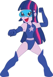 Size: 1024x1494 | Tagged: safe, artist:terrorking10, derpibooru import, twilight sparkle, human, equestria girls, clothes, leotard, magic gaia, simple background, solo, superhero, transparent background