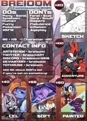 Size: 1750x2450 | Tagged: safe, artist:breioom, derpibooru import, starlight glimmer, oc, oc:golden glory, oc:morning flower, anthro, pony, unicorn, commission, commissions sheet, furry, price sheet, silver the hedgehog, sonic oc, sonic the hedgehog (series)