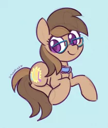 Size: 1500x1784 | Tagged: safe, artist:dawnfire, derpibooru import, oc, oc:dawnsong, unofficial characters only, earth pony, pony, choker, female, glasses, mare, signature, simple background, sketch, smiling, solo