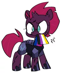 Size: 1054x1251 | Tagged: safe, artist:pinkiespresent, derpibooru import, tempest shadow, unicorn, bisexual pride flag, nonbinary pride flag, pride, pride flag, solo