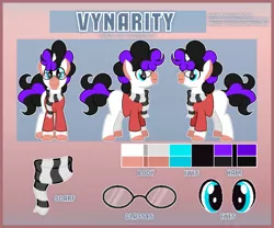 Size: 1920x1600 | Tagged: safe, artist:angel_animotr, derpibooru import, oc, oc:vynarity, pony, unicorn, clothes, commission, curly mane, curly tail, glasses, reference sheet, scarf, simple background, sweater, ych result