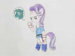 Size: 3264x2448 | Tagged: safe, artist:don2602, derpibooru import, starlight glimmer, pony, unicorn, abel (street fighter), bipedal, capcom, clothes, crossover, looking at hoof, mysterious character, solo, street fighter, traditional art