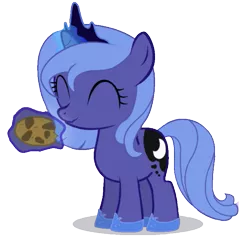 Size: 797x781 | Tagged: alicorn, artist:dassboshit, artist:eiti3, artist:karmakstylez, cookie, cropped, cute, derpibooru import, eating, edit, editor:dassboshit, editor:eiti3, editor:karmakstylez, female, filly, food, happy, lunabetes, princess luna, safe, simple background, solo, transparent background, woona, younger