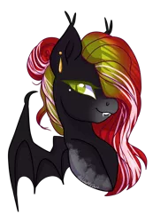 Size: 1024x1345 | Tagged: safe, artist:wicked-red-art, derpibooru import, oc, oc:caroline grind, unofficial characters only, pony, digital art, ear piercing, earring, fangs, female, grandmother, jewelry, mare, piercing, simple background, slit eyes, smiling, solo, transparent background