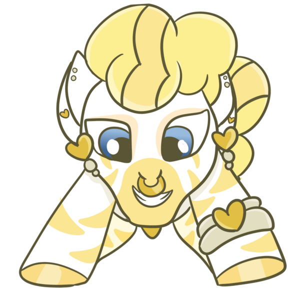 Size: 894x894 | Tagged: albino, artist:redpalette, derpibooru import, oc, oc:golden heart, piercing, safe, simple background, solo, transparent background, unofficial characters only, zebra