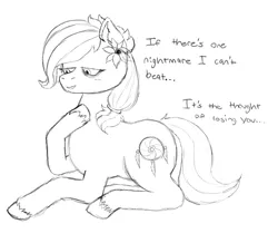 Size: 1089x951 | Tagged: safe, artist:anonymous, derpibooru import, oc, oc:safe haven, earth pony, pony, /mlp/, 4chan, cute, drawthread, monochrome, offscreen character, solo, text