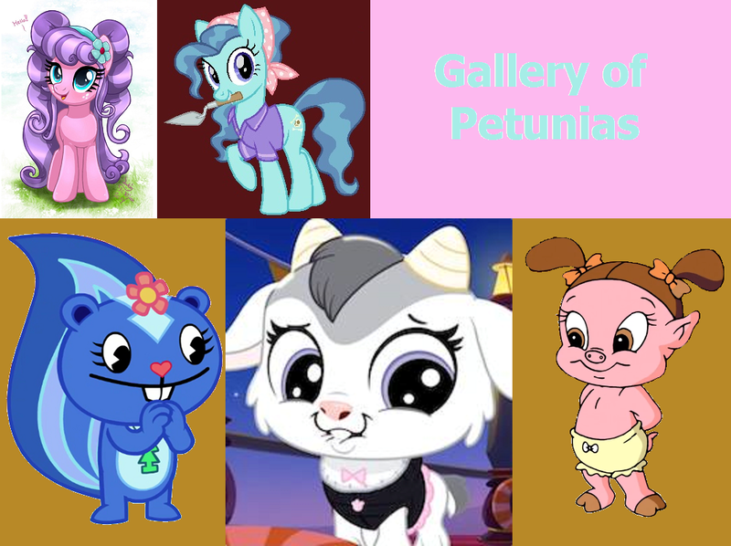 Size: 1070x800 | Tagged: safe, artist:cheezedoodle96, artist:joakaha, derpibooru import, edit, petunia paleo, petunia petals, earth pony, goat, pig, pony, skunk, rainbow roadtrip, archaeologist, baby looney tunes, clothes, cute, dialogue, female, happy, happy tree friends, headscarf, hello, littlest pet shop, littlest pet shop a world of our own, looking at you, looney tunes, mare, mouth hold, obscure crossover, older, petalbetes, petunia (happy tree friends), petunia cloghoof, petunia pig, petunia pig (baby), pigtails, quintet, raised hoof, scarf, shirt, simple background, smiling, trowel