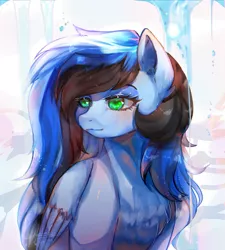 Size: 1462x1625 | Tagged: safe, artist:riukime, derpibooru import, oc, oc:lightning star, unofficial characters only, pegasus, pony, chest fluff, commission, female, mare, solo