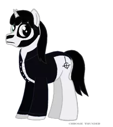 Size: 1500x1692 | Tagged: safe, artist:lonewolf3878, derpibooru import, oc, ponified, unofficial characters only, pony, unicorn, clothes, face paint, ghost (band), jacket, male, papa emeritus iii, simple background, solo, transparent background