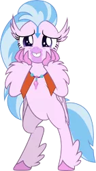 Size: 3000x5303 | Tagged: aang, artist:dashiesparkle, avatar the last airbender, bipedal, classical hippogriff, cute, derpibooru import, diastreamies, edit, hippogriff, safe, silverstream, simple background, solo, transparent background, uprooted, vector, vector edit