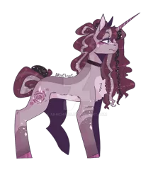 Size: 1024x1185 | Tagged: safe, artist:akiiichaos, derpibooru import, pony, unicorn, deviantart watermark, female, magical lesbian spawn, mare, obtrusive watermark, offspring, parent:inky rose, parent:rarity, simple background, transparent background, watermark