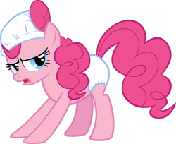 Size: 900x735 | Tagged: baby cakes, derpibooru import, diaper, lidded eyes, pinkie pie, safe, sigh, simple background, solo, transparent background, white diapers