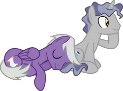 Size: 1793x1329 | Tagged: safe, artist:lightningbolt, derpibooru import, silver script, star bright, pegasus, pony, unicorn, the last problem, .svg available, background pony, butt pillow, eyes closed, folded wings, gay, hoof on chin, horn, male, prone, shipping, sitting, sleeping, smiling, stallion, starscript, svg, vector, vector trace, wings
