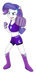 Size: 896x1788 | Tagged: safe, artist:gouielouie123, derpibooru import, rarity, equestria girls, exeron fighters, exeron gloves, exeron outfit, ponied up, pony ears, punch, simple background, solo, transparent background