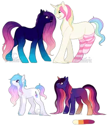 Size: 1712x2042 | Tagged: safe, artist:aledera, derpibooru import, oc, oc:ender soul, oc:rainbow drops, unofficial characters only, earth pony, pony, unicorn, clothes, female, male, mare, simple background, socks, stallion, striped socks, transparent background