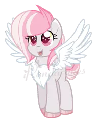 Size: 600x750 | Tagged: safe, artist:ipandacakes, derpibooru import, oc, oc:little dove, hybrid, pegasus, pony, female, filly, interspecies offspring, offspring, parent:discord, parent:fluttershy, parents:discoshy, simple background, solo, transparent background