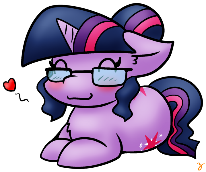 Size: 1694x1415 | Tagged: safe, artist:zutcha, derpibooru import, sci-twi, twilight sparkle, ponified, pony, unicorn, equestria girls, blushing, both cutie marks, cute, ear fluff, equestria girls ponified, female, floppy ears, hair bun, heart, mare, ponyloaf, simple background, smiling, solo, transparent background, twiabetes, unicorn sci-twi, white outline