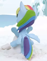 Size: 765x1008 | Tagged: safe, derpibooru import, screencap, rainbow dash, pegasus, pony, my little pony: pony life, my little pony: stop motion short, snow pony contest (short), cropped, great moments in animation, multicolored hair, multiple legs, six legs, snow, snow sculpture, solo, stop motion, wings