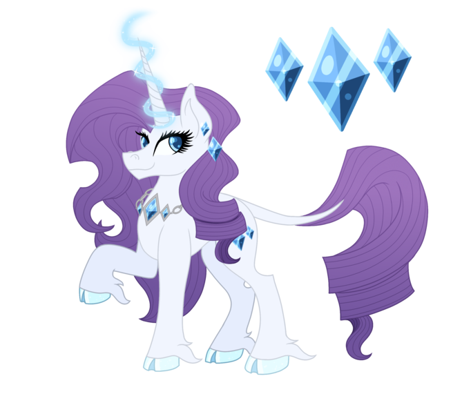 Size: 2422x2172 | Tagged: safe, artist:musical-medic, derpibooru import, rarity, pony, unicorn, leak, spoiler:g5, cloven hooves, cutie mark, ear piercing, earring, female, g5, hooves, jewelry, leonine tail, magic, magic aura, mare, necklace, piercing, raised hoof, rarity (g5), redesign, simple background, solo, transparent background