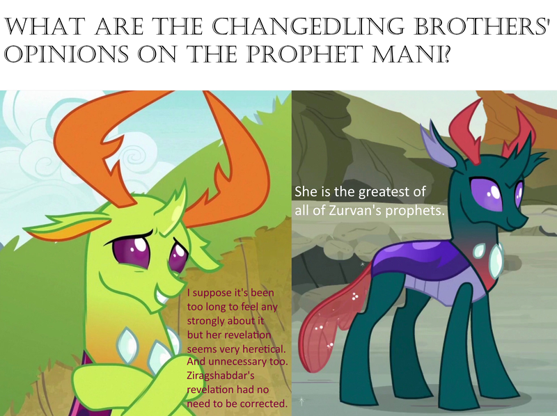 Size: 3081x2304 | Tagged: changedling, changedling brothers, changeling, derpibooru import, edit, edited screencap, exploitable meme, king thorax, manichaeism, mario brothers' views, meme, pharynx, ponified meme, prince pharynx, safe, screencap, thorax, to change a changeling, triple threat, ziragshabdarverse